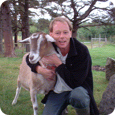 Patrick Vickary with goat