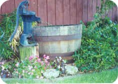 Old pump and tub - a source for dripping water